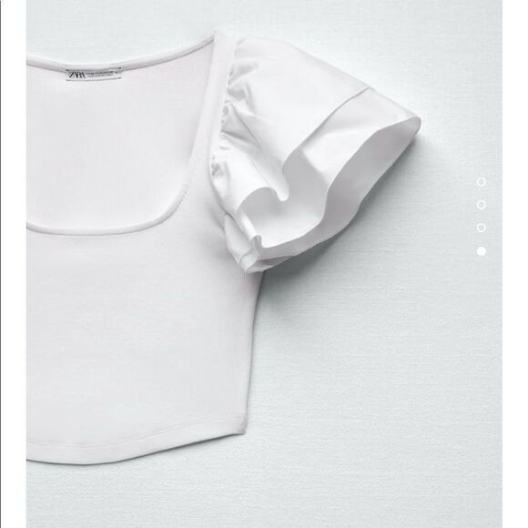 Zara ruffled sleeve rib crop top - Picture 3 of 3